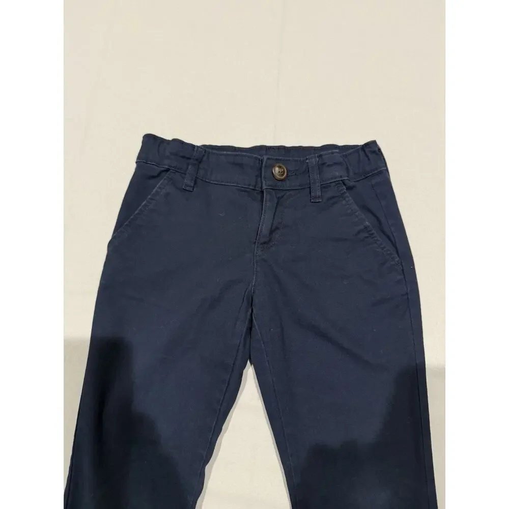 Old Navy Girls Bootcut Stretch Pants Navy Size 7 Cotton Blend Zip/Button